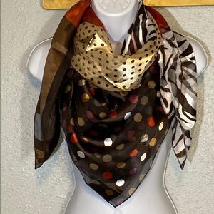 Multicolor Mixed Print Patchwork Square Scarf